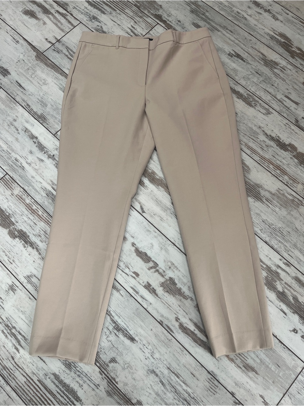 White House Black Market Beige Slim Ankle Trousers Womens 14L Comfort Stretch - Picture 2 of 14